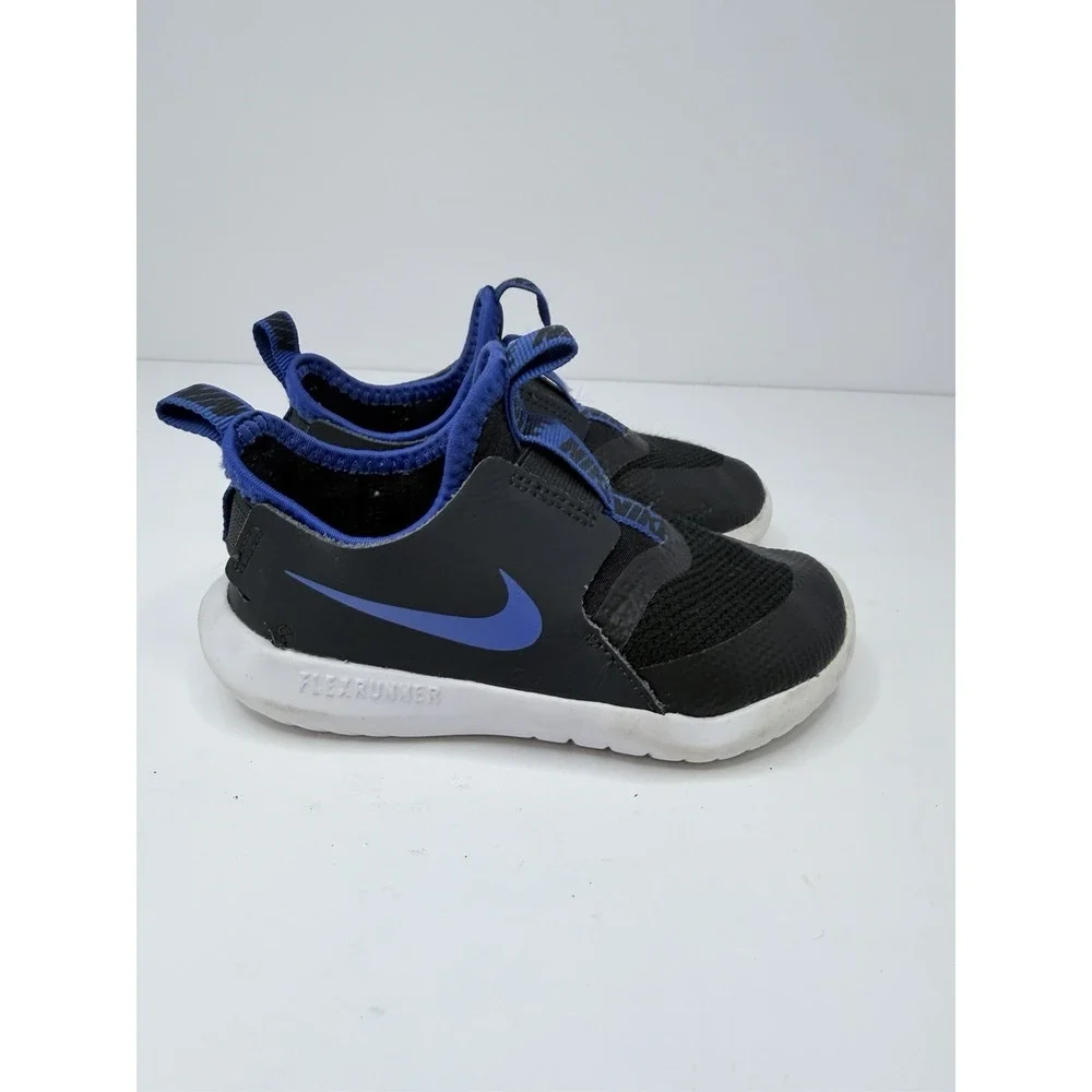 New Nike Flex Runner (TD) Blue White Toddler Slip On Shoes Size 9 C Comfort